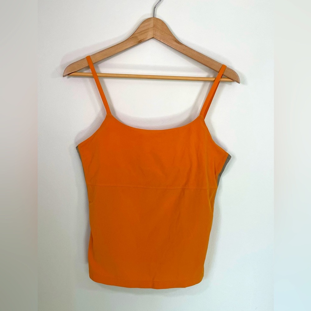 The North Face‎ Women's Cropped Tank Top Scoop Neck Pullover Orange Gray Size M